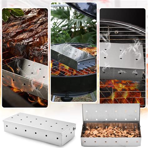 wood chip smoker box for electric grill|smoker box for charcoal grill.